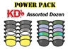  KD's 1001 - 12 Pair Power Pack KD Sunglasses Assortment, Most Popular KD Sunglasses, Biker Sunglasses, Wholesale Biker Assortment, KD Sunglasses Bulk