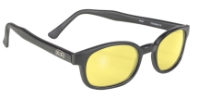 X - KD's - 11112 Matte Black/Yellow Lens motorcycle cycle sunglasses, yellow lens, biker shades, sons of anarchy, matte black frame, flat black frame, satin finish frame, not shiny 