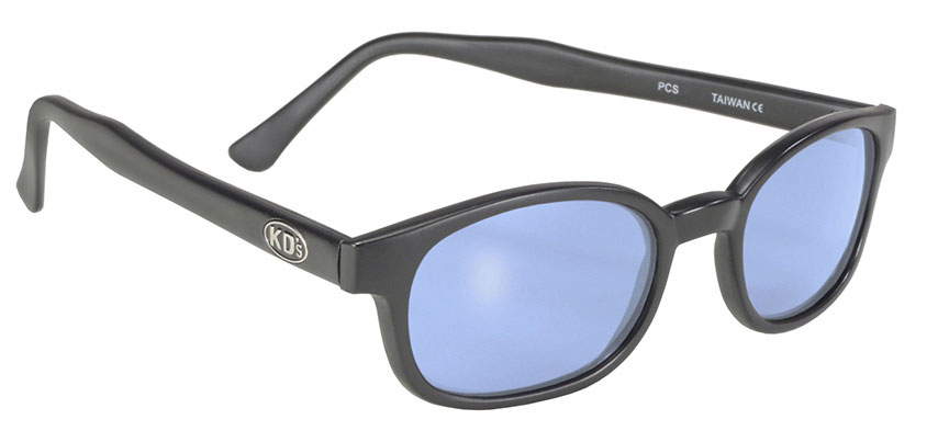 KD's 1 Pair Matte Black Frame Light Blue Lens Old School Biker Sunglasses 20012