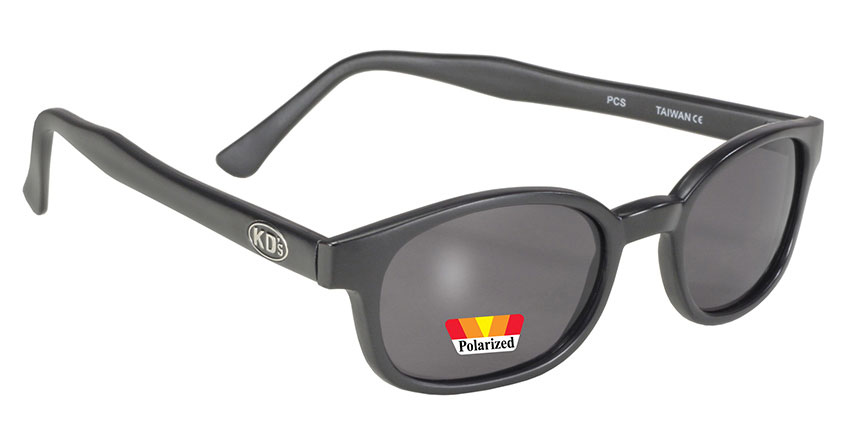 KD's 1 Pair Matte Black Polarized Gray Lens Old School Biker Sunglasses 20019