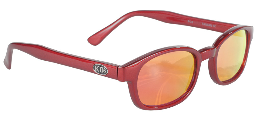 KD's Original 1 Pair Metallic Red Mirror Lens Old School Biker Sunglasses 20124