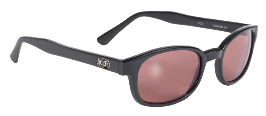 KDs - 22120 Matte Black/Rose Lens KD sunglasses, motorcycle sunglasses, matte frame, dark grey lenses, biker sunglasses,