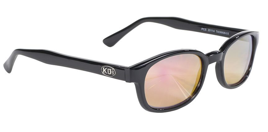 KD's Sunglasses Original Biker Shades Motorcycle Black Yellow Lens 20112 