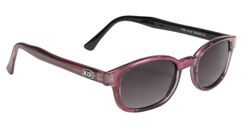 KD's Original 1 Pair Purple Pearl Grey Gradient Lens Old School Biker Sunglasses