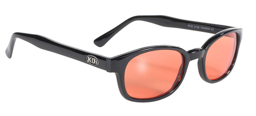 KD's Original 1 Pair Black Frame Orange Lens Old School Biker Sunglasses 2128