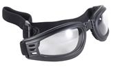 Kickstart Nomad - 4525 Clear Lens/Black Frame folding motorcycle goggles, folding goggle clear lens, small folding goggle, comfortable folding motorcycle goggle